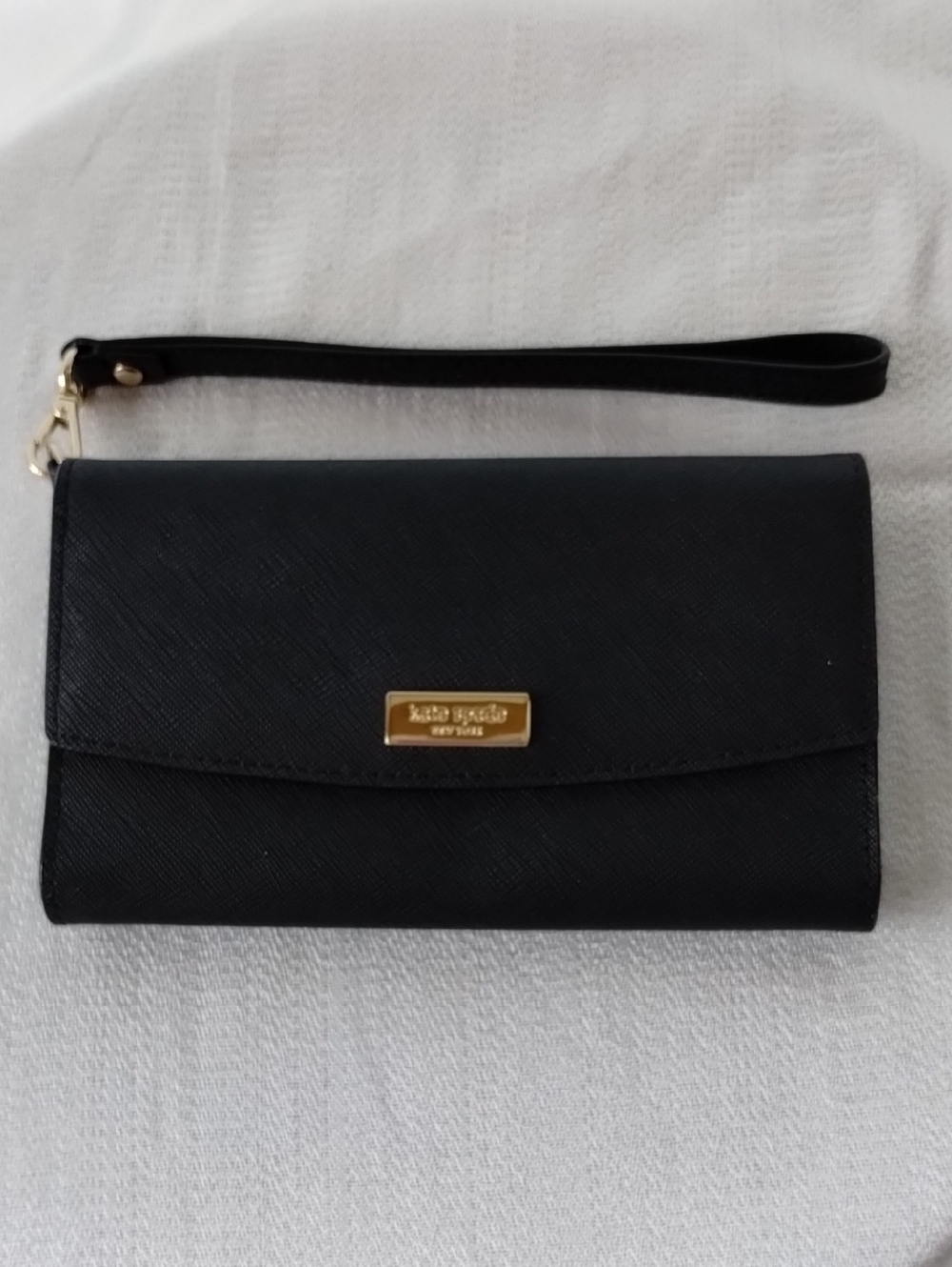 NWOT Kate Spade Black Leather Wristlet Wallet